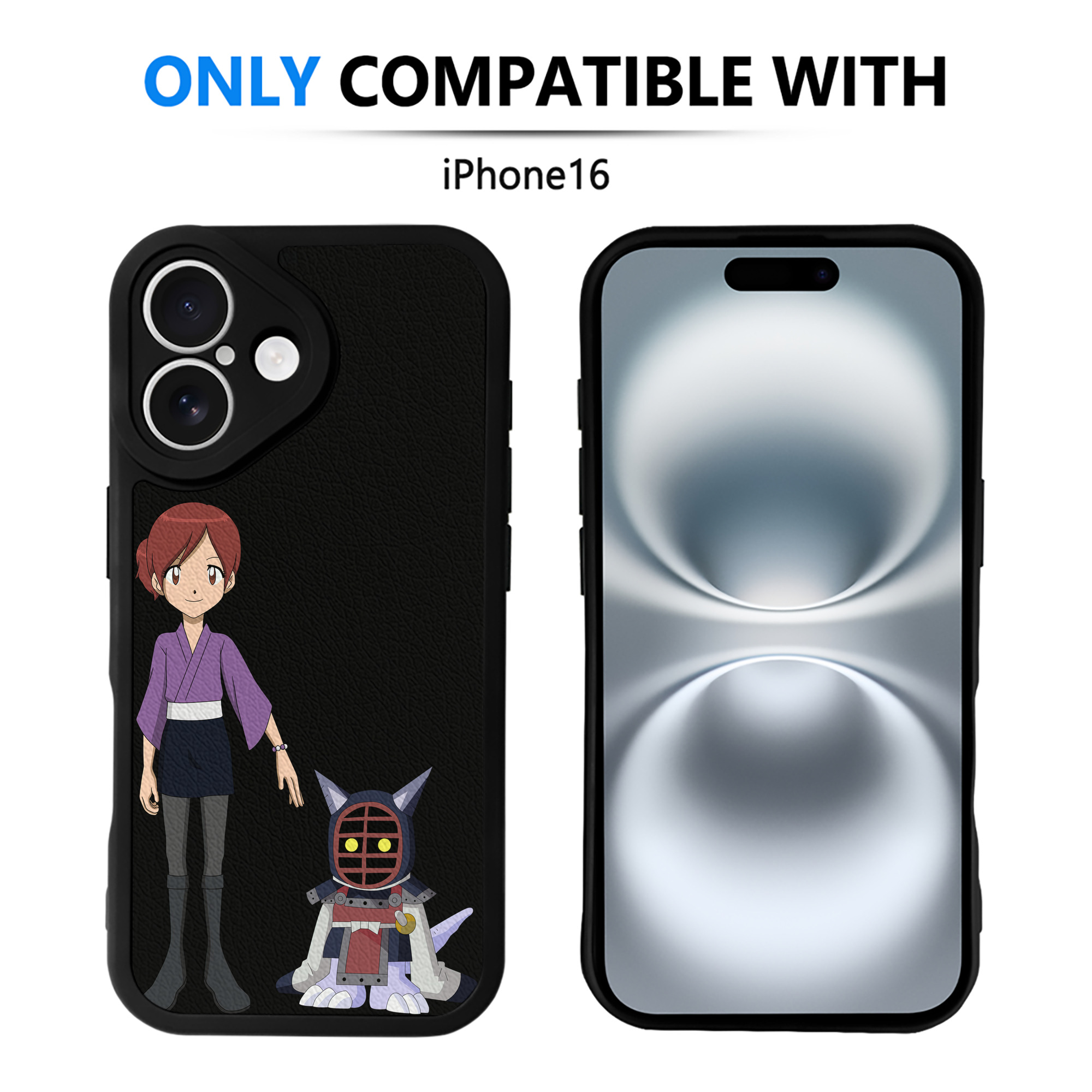 （画像用） Digimon デジタルモンスター/デジモン 【iPhone 16シリーズ対応】シリコンスマホケース（レザー調） 材質：シリコン